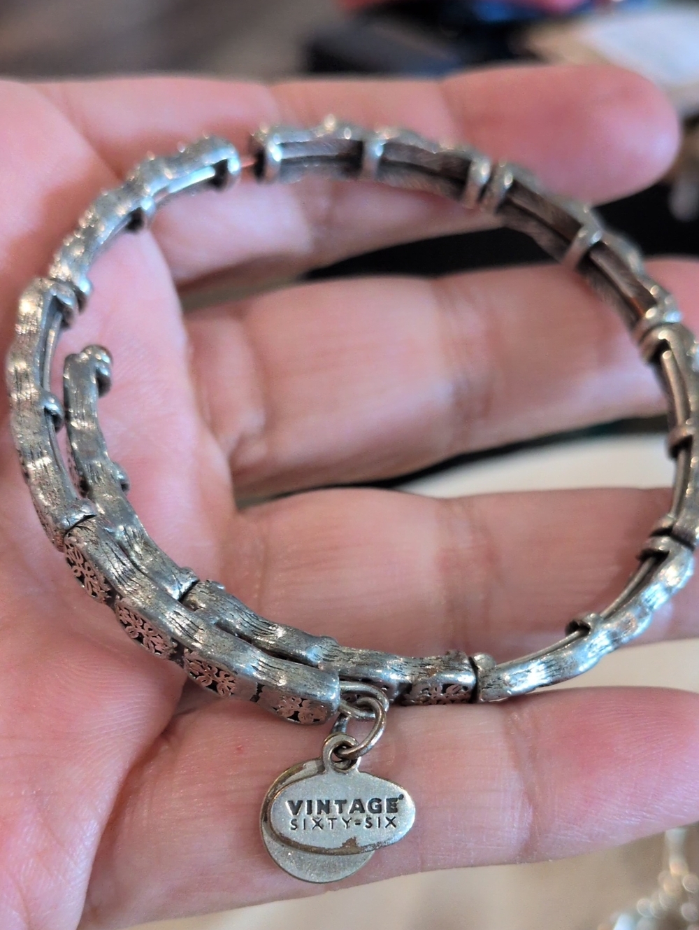 Alex and Ani Vintage 66 Disney Mickey Mouse Filigree Wrap Bracelet Silver